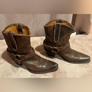 Cleo+ Wolf Brown Leather Ankle Boots